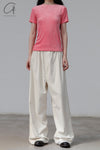 BASERANGE short-sleeved T-shirt TOOT-VE-AU23 drunk powder